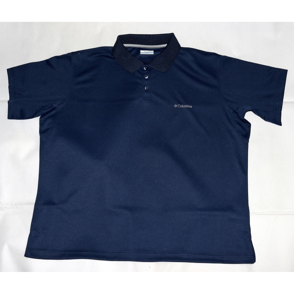 Columbia Omni-Shade PFG Men's Short Sleeve Polo Blue Shirt Size 2XL